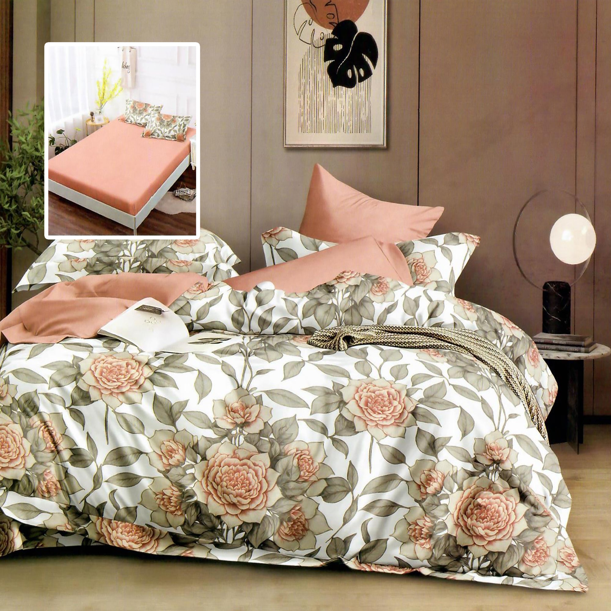 LENJERIE FINET 6 PIESE CU HUSĂ - 160x200 ȘI 180x200 (HF6P302)